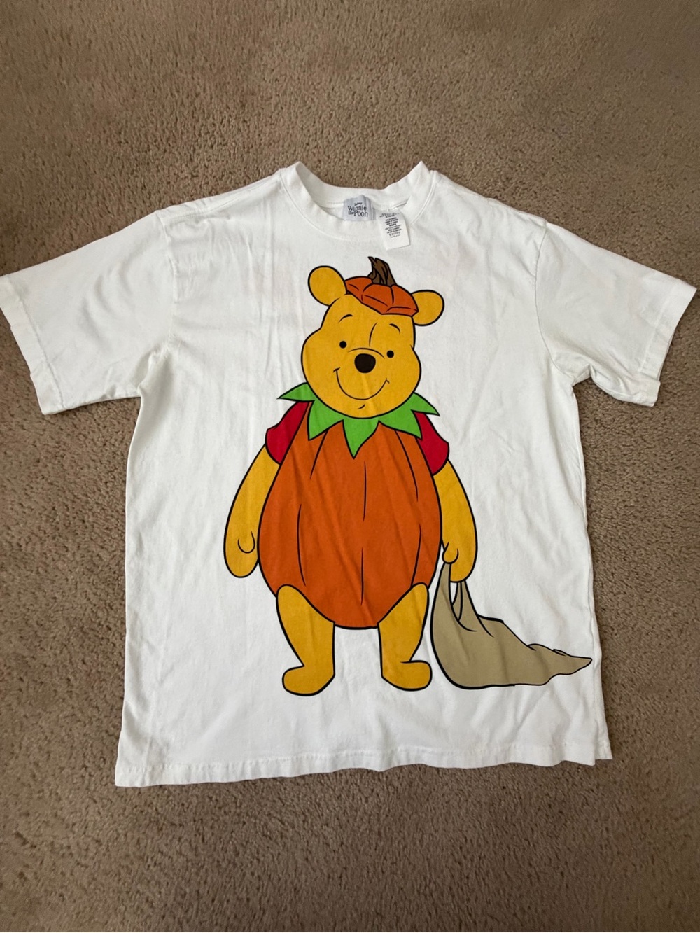 Disney Winnie the Pooh Pumpkin Costume Tee - White/Orange/Yellow